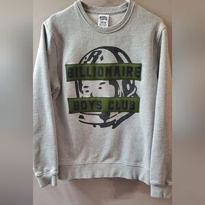 Rare Billionaire Boys Club Gray Crewneck Sweetshirt with Green Logo. Sz M